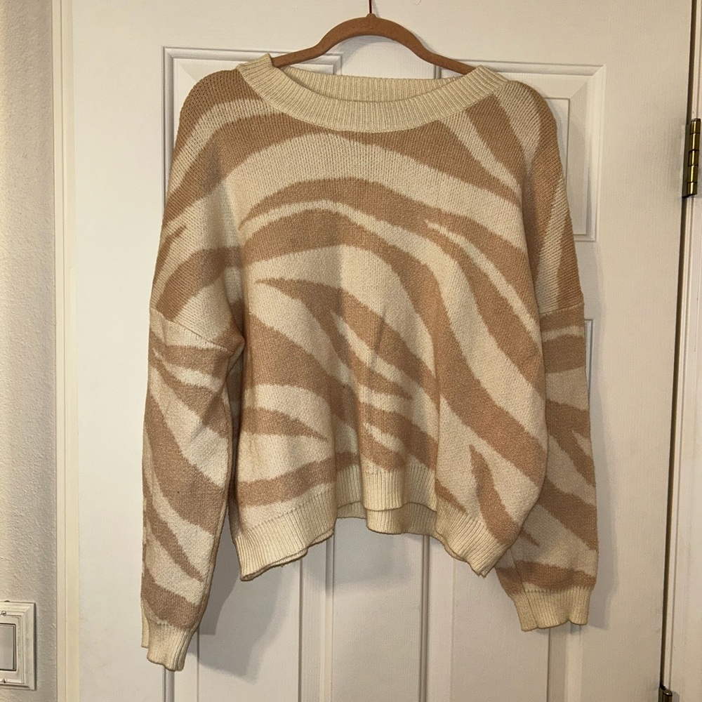 Lulus Tan zebra print sweater